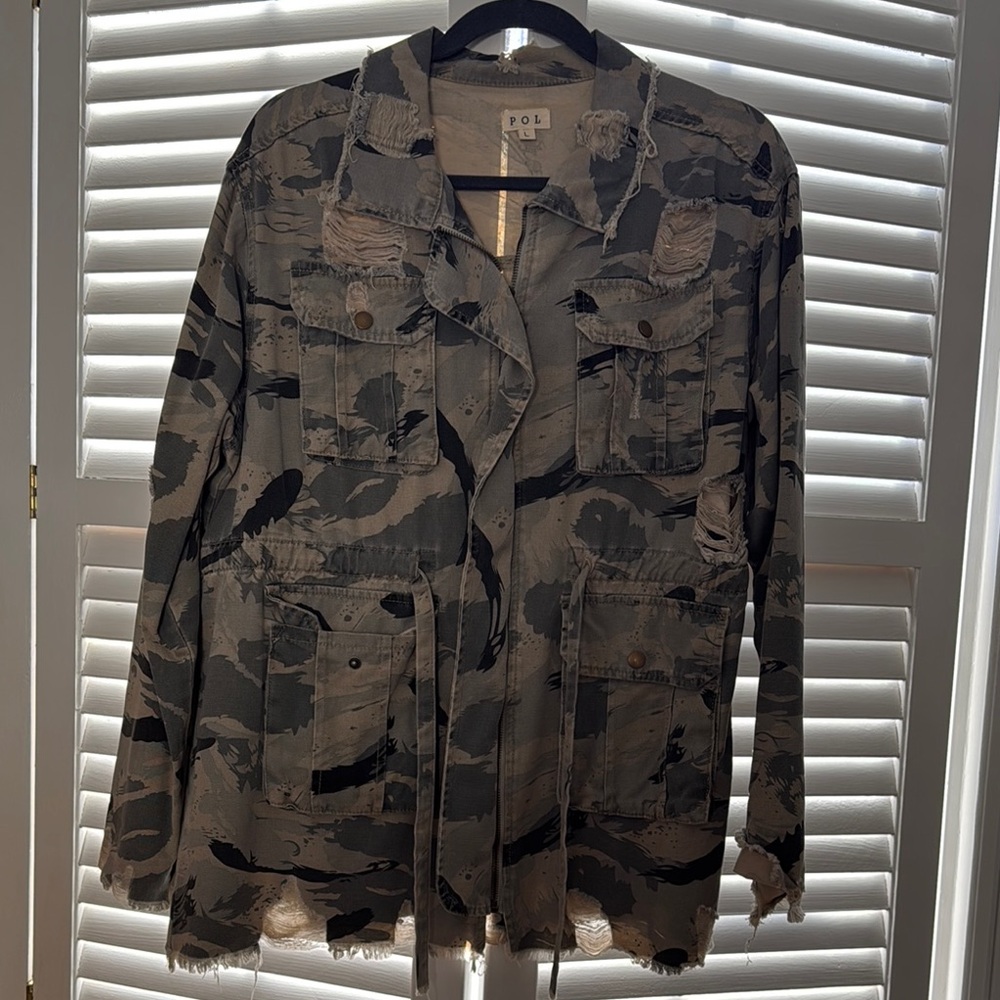 POL Camouflage Distressed Jacket